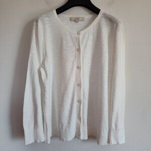 Ladies SZ L Loft White Cardigan